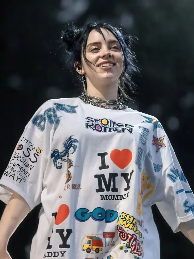 Billie Eilish poster con telaio in legno da Musadad Shop