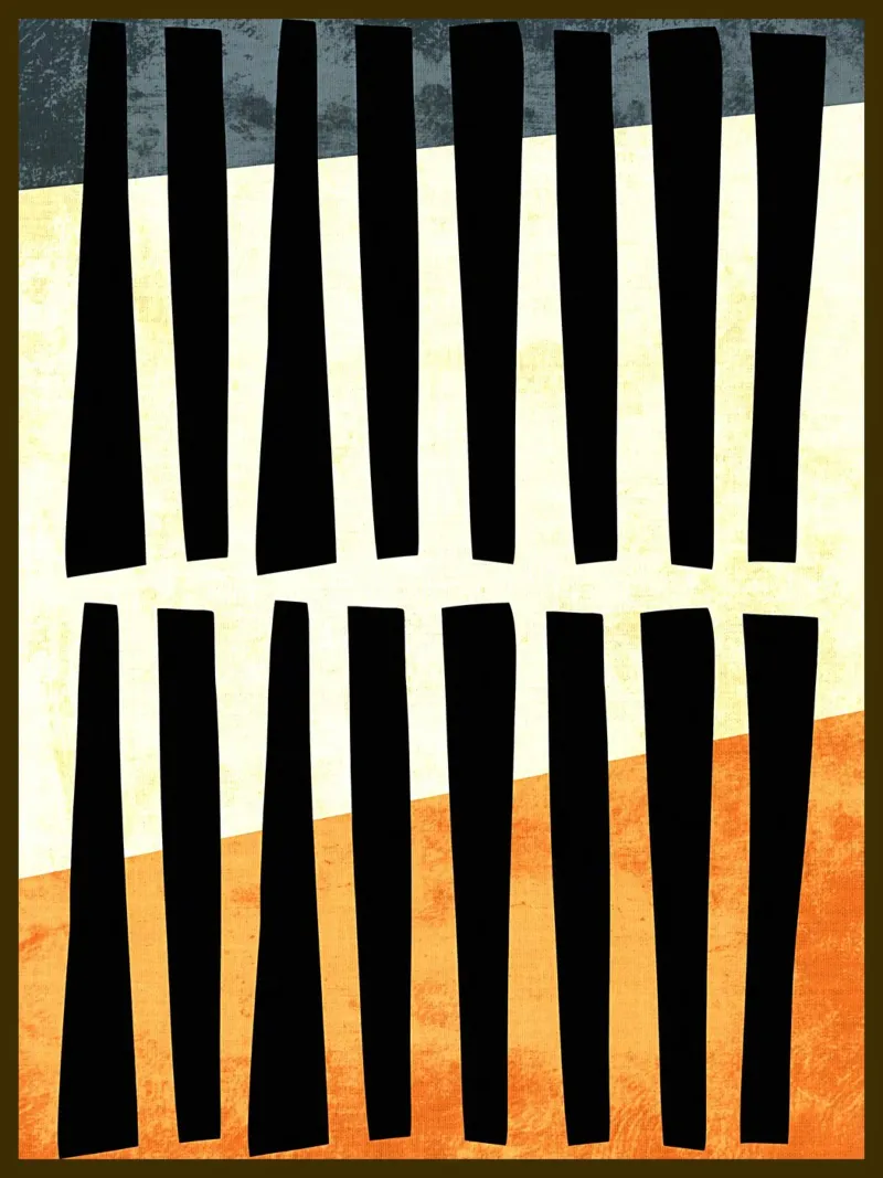 Linee nere astratte poster da Edson Studio