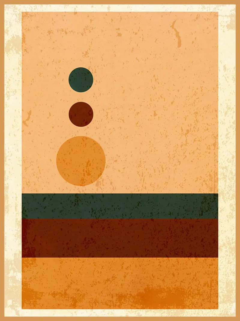 Bauhaus circle line shapes canvas with Floater frame by Edson Studio