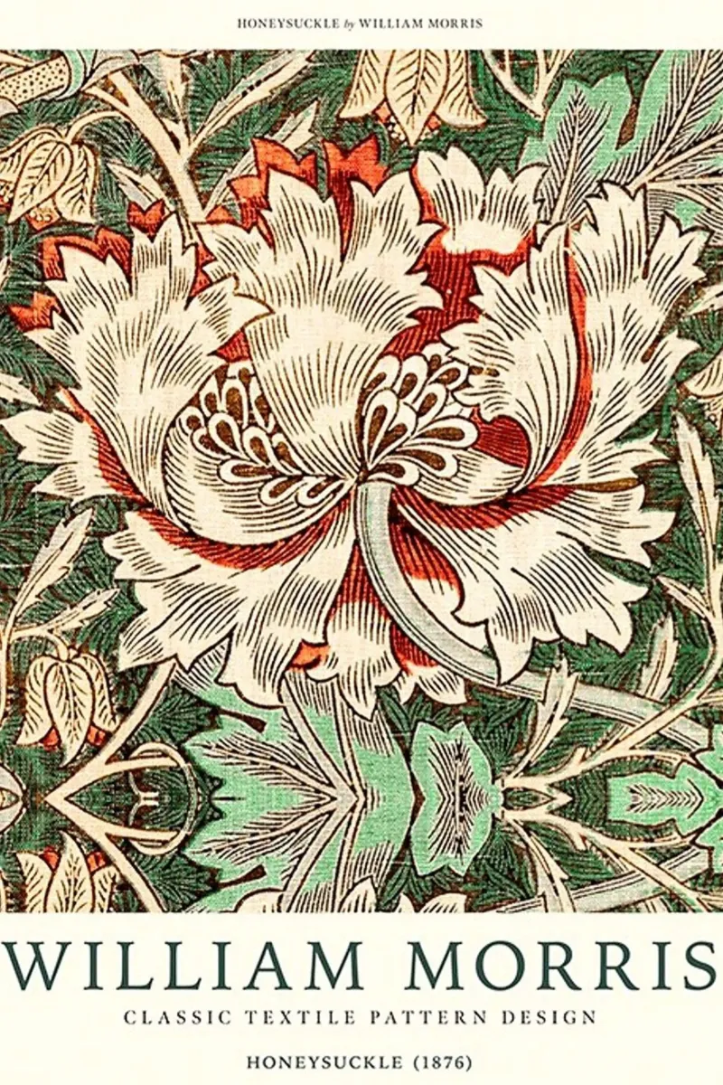 honeysuckle flower with foliage canvas by Ropech Shop
