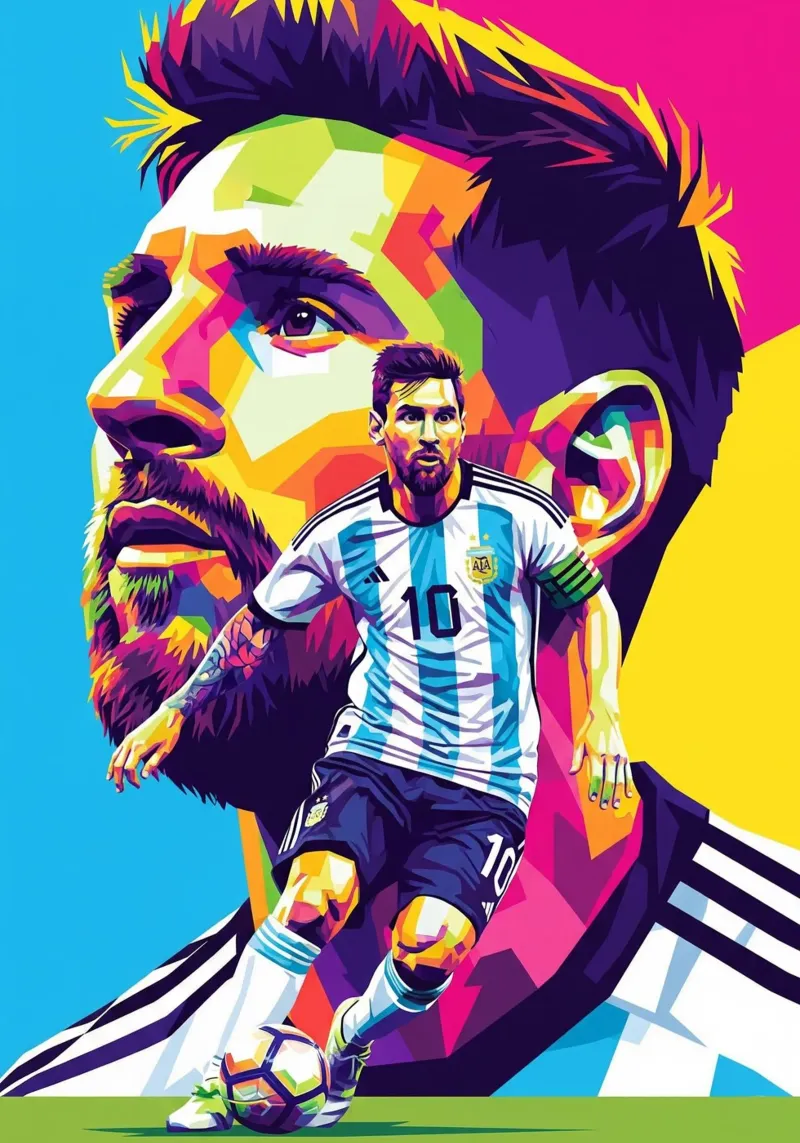 Lionel Messi in stile WPAP poster da Hantamrata