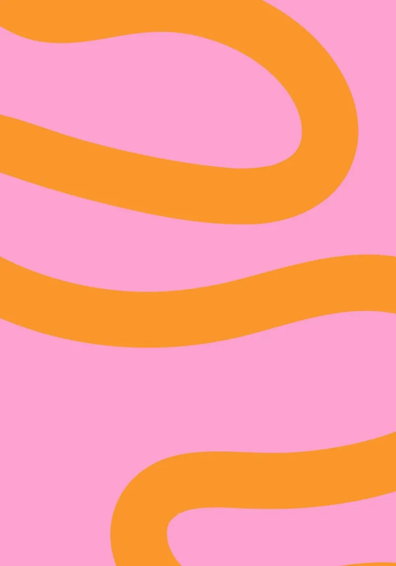 Sunny Yellow Flowing Lines on Soft Lilac Background canvas by The Art Club