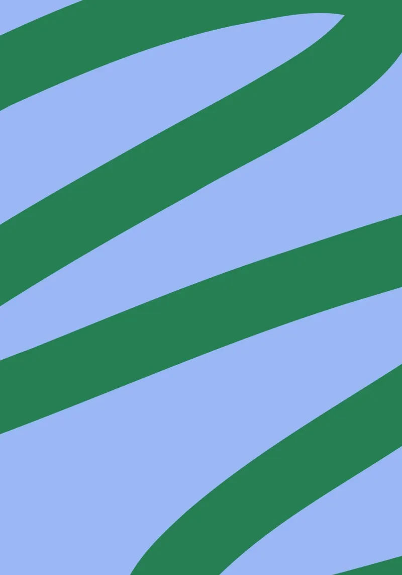 Abstract Green Waves on Soft Blue Background canvas by The Art Club