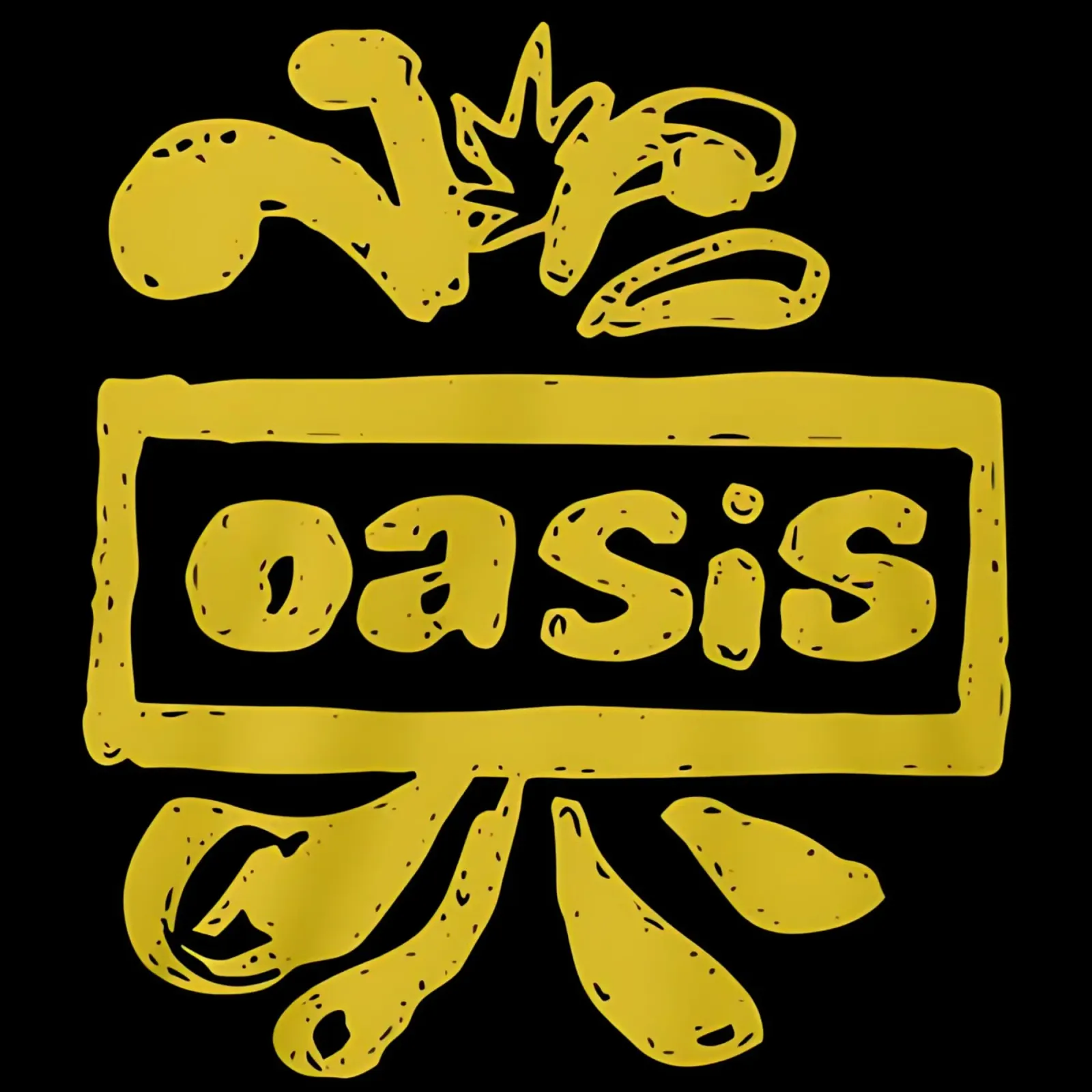 Logo jaune Oasis toile avec Caisse américaine de domherrick1