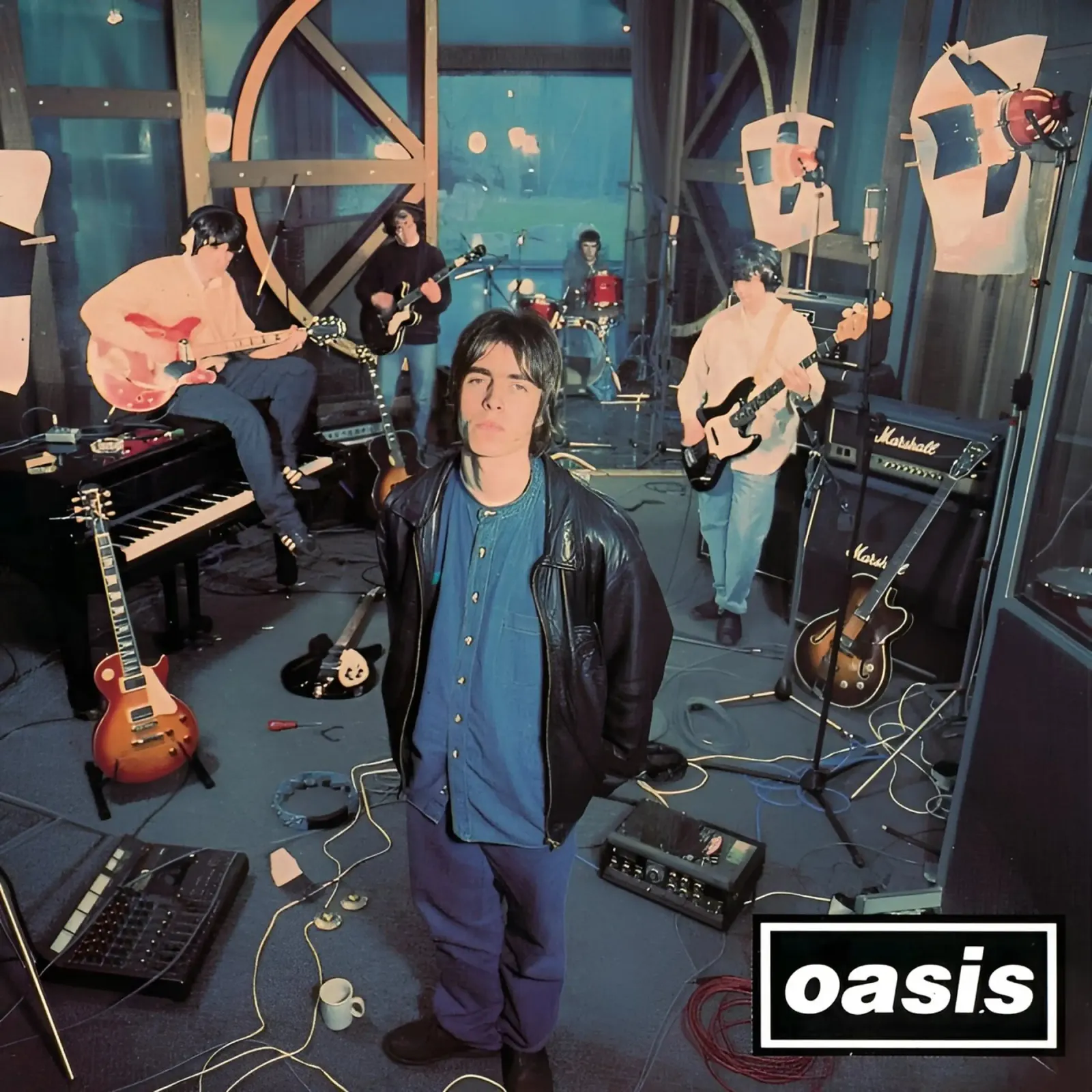 Il gruppo Oasis poster con telaio in legno da domherrick1