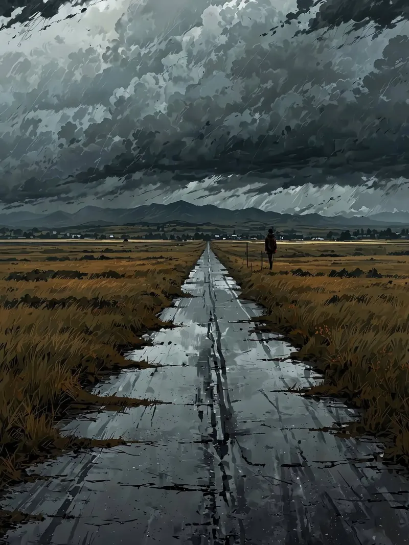 le strade sono tese dopo la pioggia carta hahnemühle da rock music