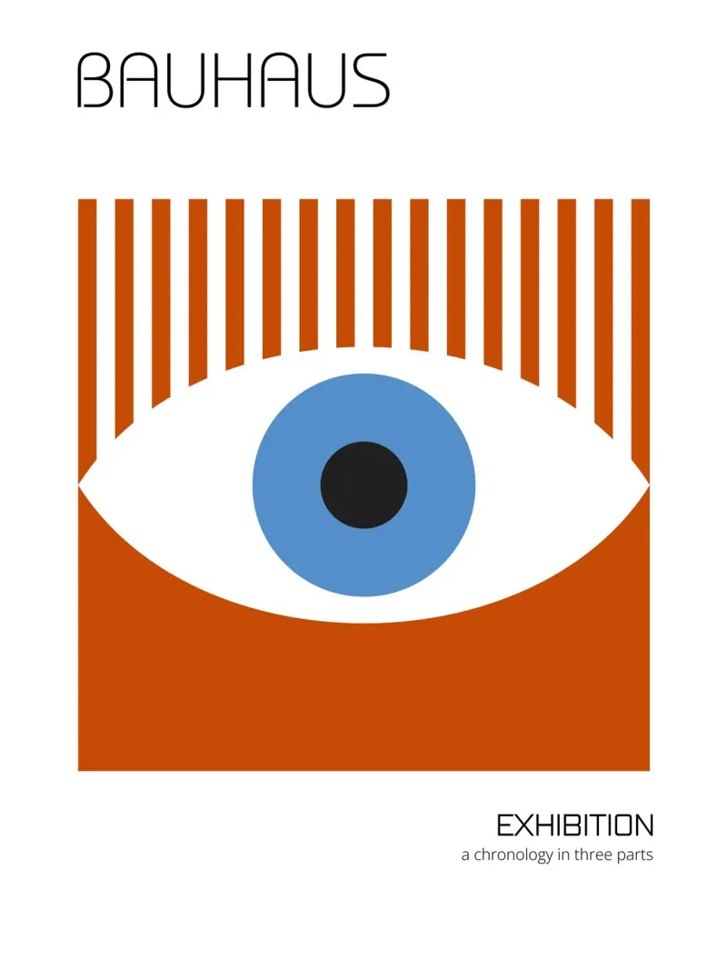 Bauhaus Eye - Manifesto astratto con occhiello poster con telaio in alluminio da Studio Vibe