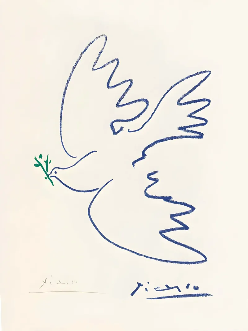 Pablo Picasso Dove Sketch carta hahnemühle da AppleAlone