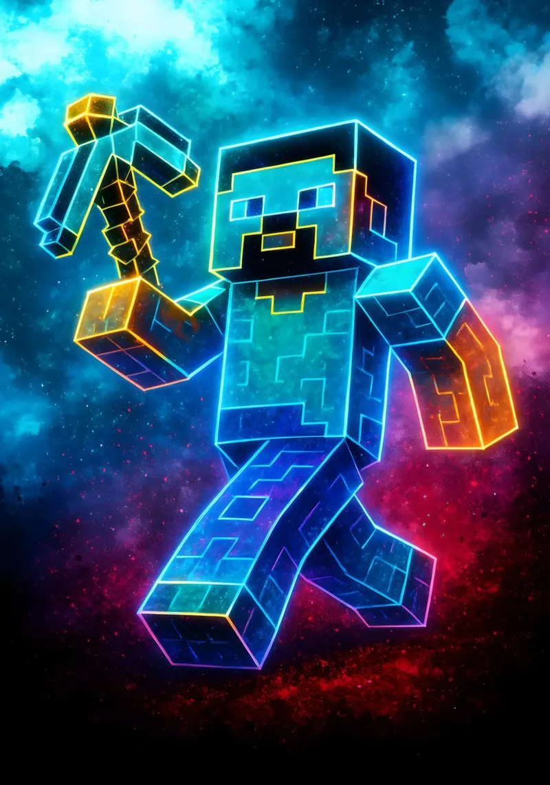 Soul Of Minecraft Steve acrylic glass by DGSoulheroes