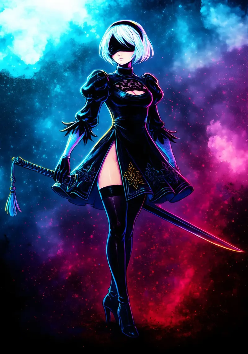 Soul Of Nier Automata 2B pellicola backlit da DGSoulheroes