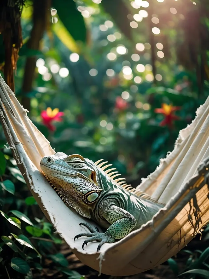 Iguanas | Bit of hanging, bit of nothing... (2) canvas by Trinkets NL Design Studio