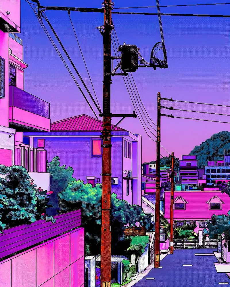 Hiroshi Nagai giapponese Vaporwave pellicola backlit da MarshArt