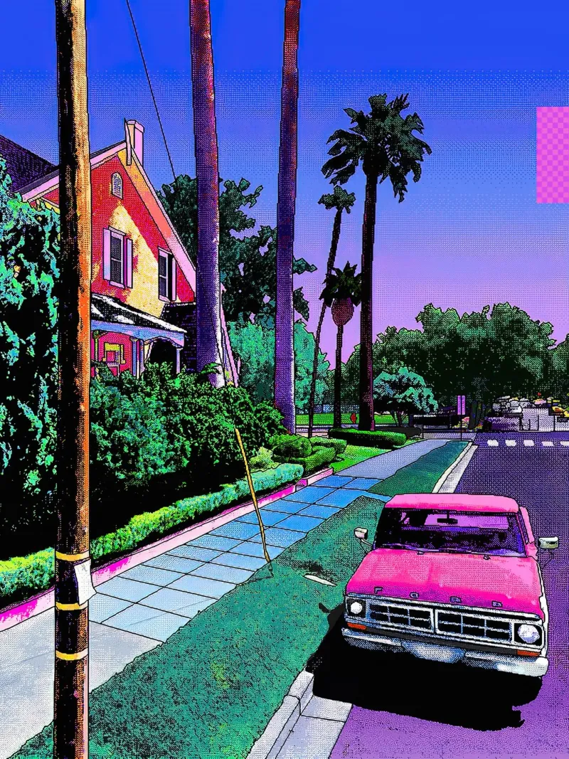 auto rosa Hiroshi Nagai tela da MarshArt