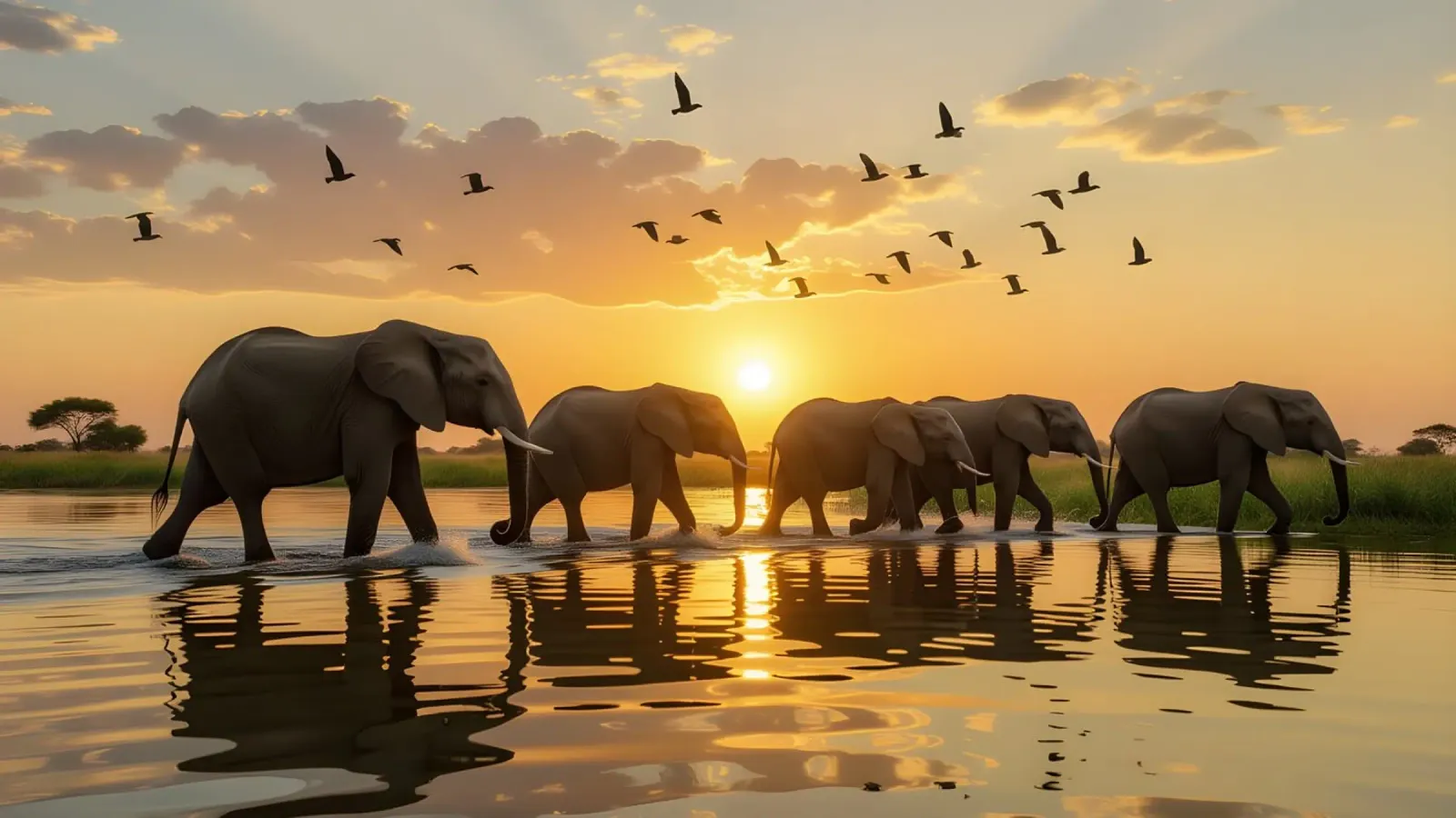 Elephants in the African savannah hahnemühle by Wild Beauty