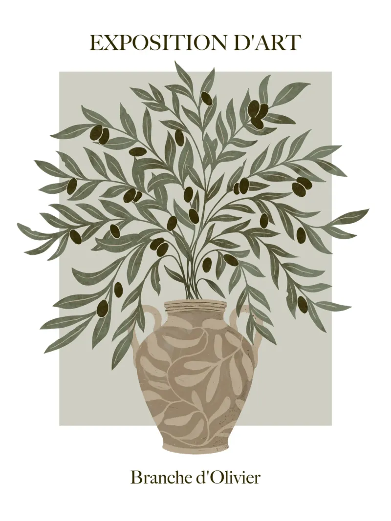 Branche d'Olivier poster con telaio in alluminio da Laura Graves