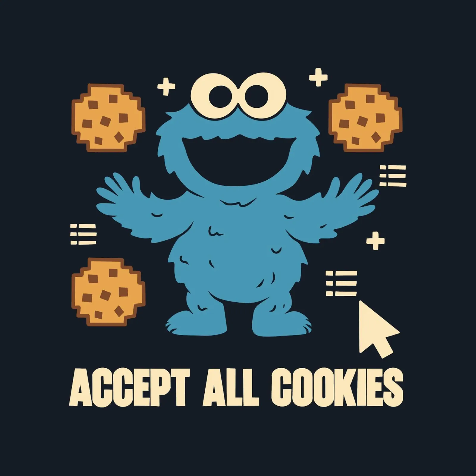 Accettare tutti i cookie poster con telaio in legno da Loobs