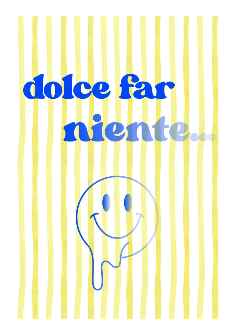 Dolce Far Niente - Douceur de ne rien faire poster avec cadre en plastique de Roamance Studio