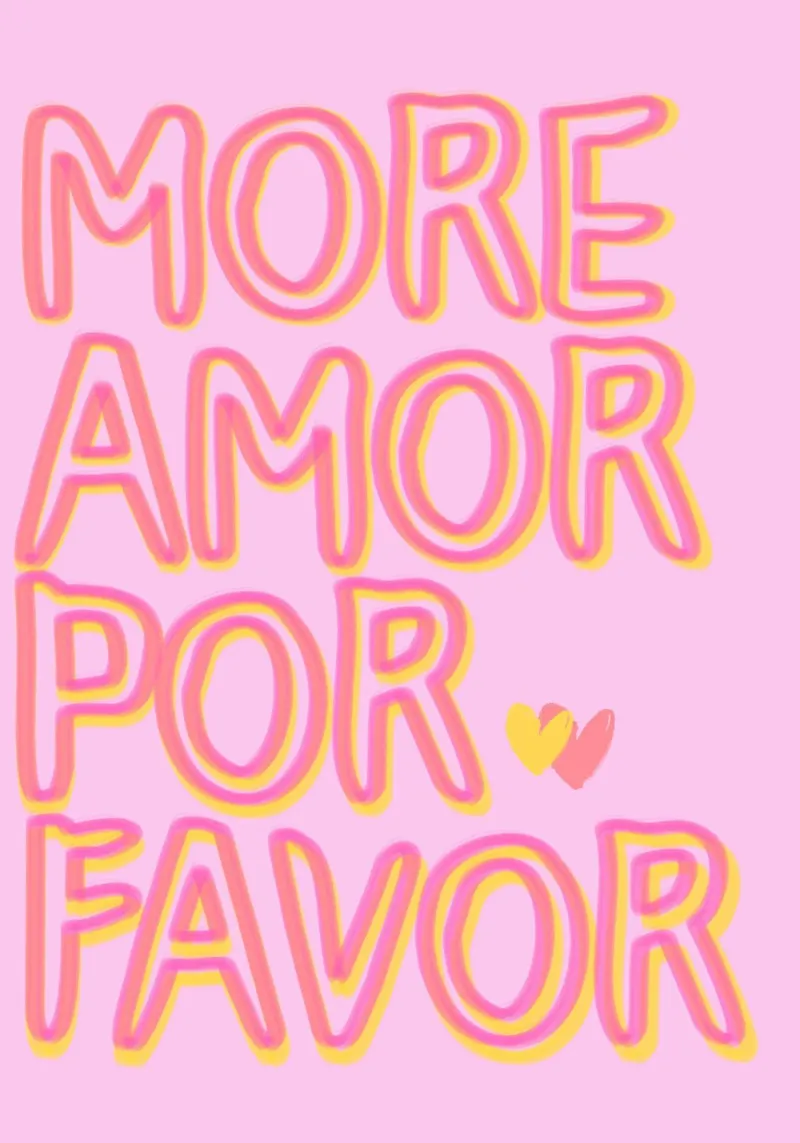 More Amore Por Favor poster con telaio in legno da Attaboy Dsgn
