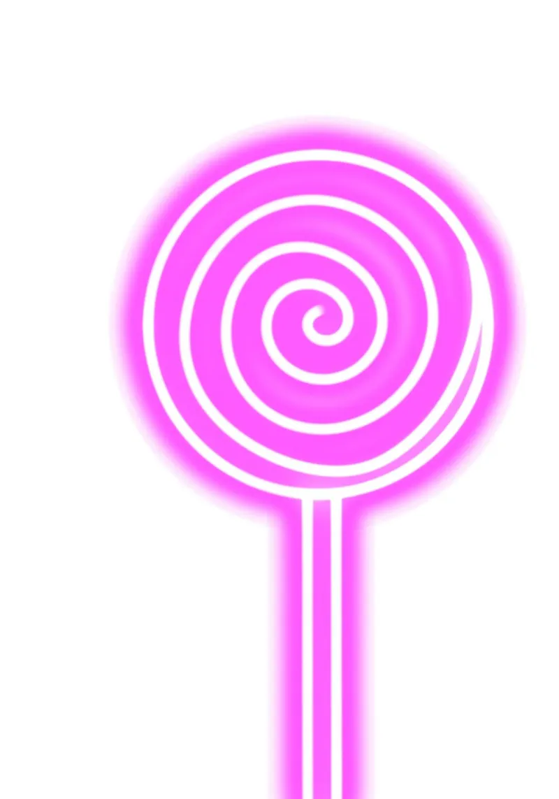 Lollipop Pop Art rosa neon - Stampa digitale Sweet Glow poster con telaio in alluminio da homdeco