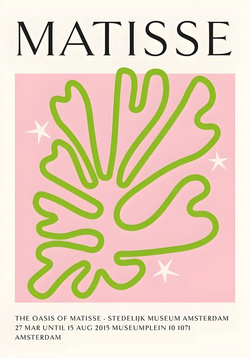 Matisse Oasis - Groen Botanisch Uitgesneden Abstracte Print canvas met Baklijst van homdeco