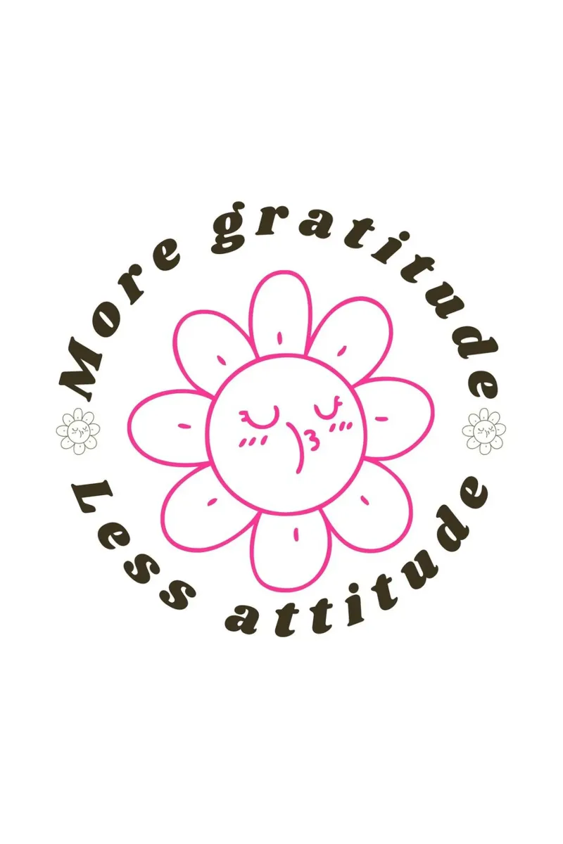 "Meer dankbaarheid, minder houding" - Retro bloemenprint acryl van homdeco