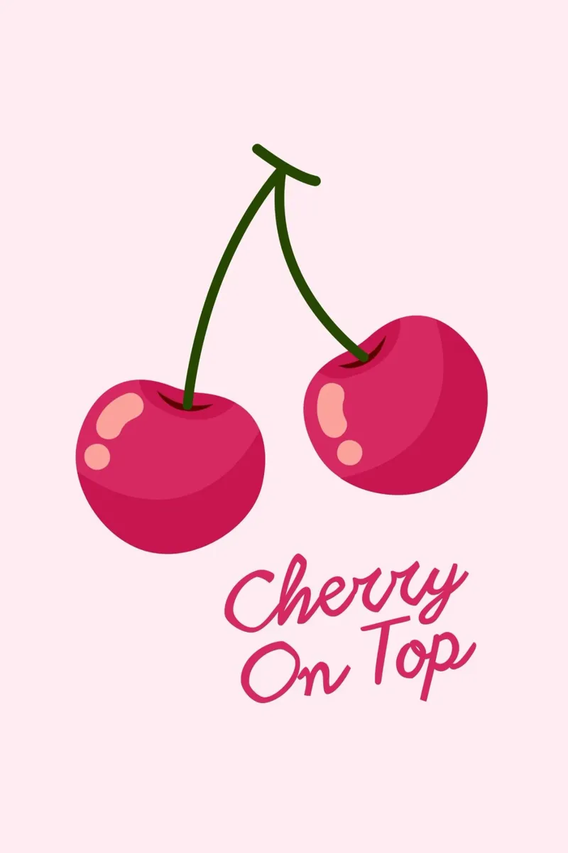 "Kers op de top" Sweet Pop Art Print canvas met Baklijst van homdeco
