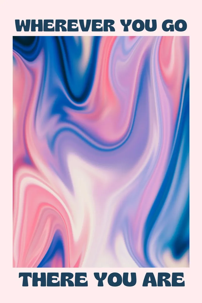 "Wherever You Go" Swirl Abstract - Zen Liquid Art Print canvas with Floater frame by homdeco