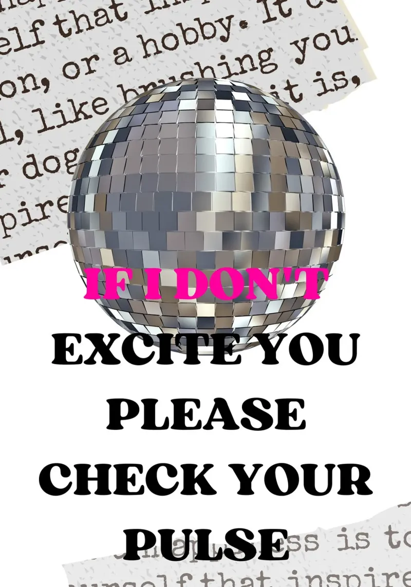 "Excite You" Disco-Kugel - frecher & witziger Zitat-Druck Leinwand mit Schattenfugenrahmen von homdeco