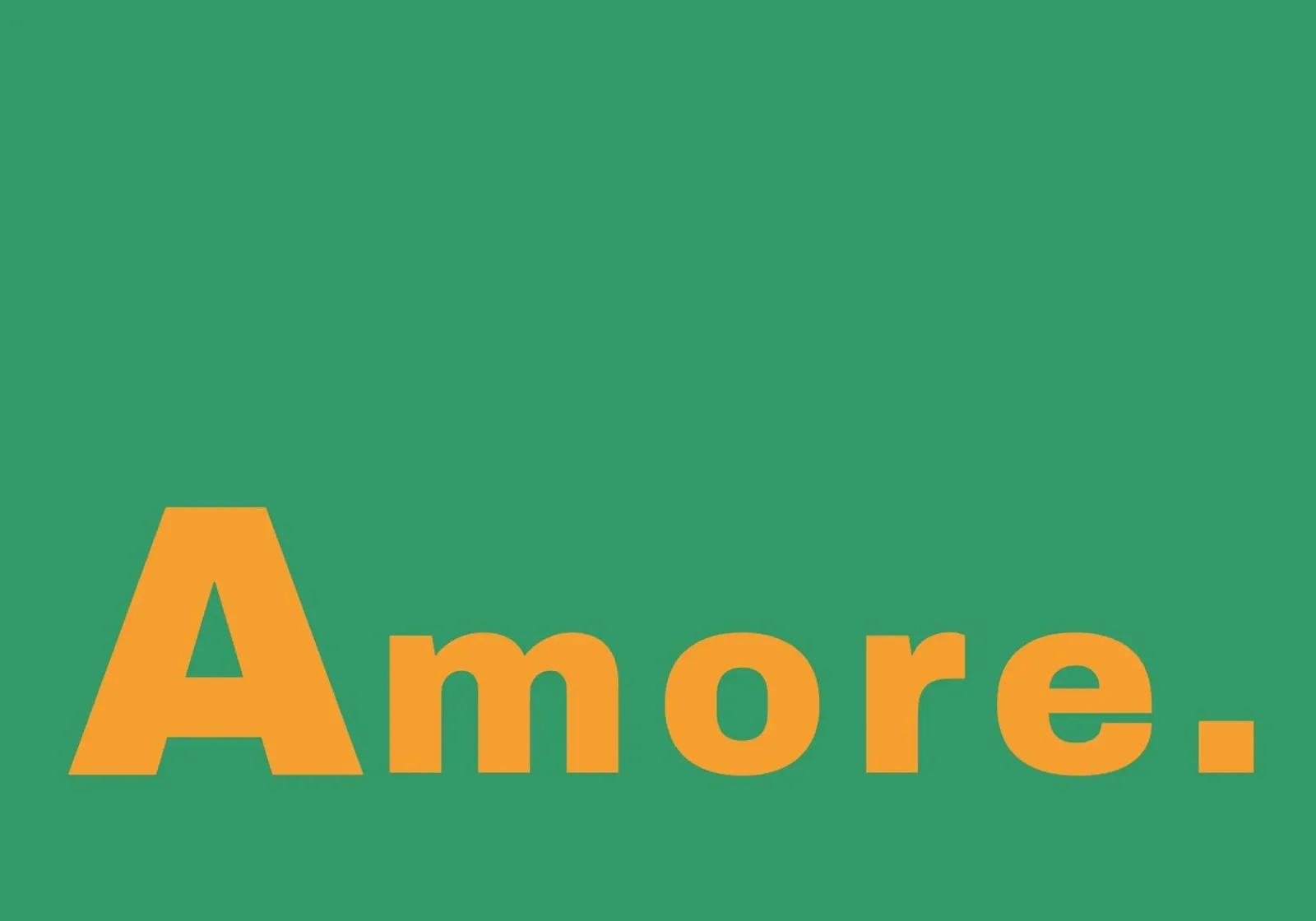 "Amore." Bold Text Art - Orange & Green Minimalist Print canvas by homdeco