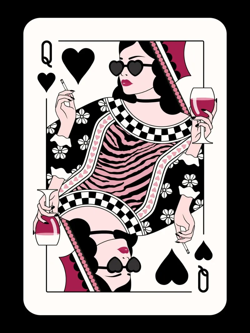 Regina di cuori - Sigaretta gotica nera e vino tela da Asha Designs