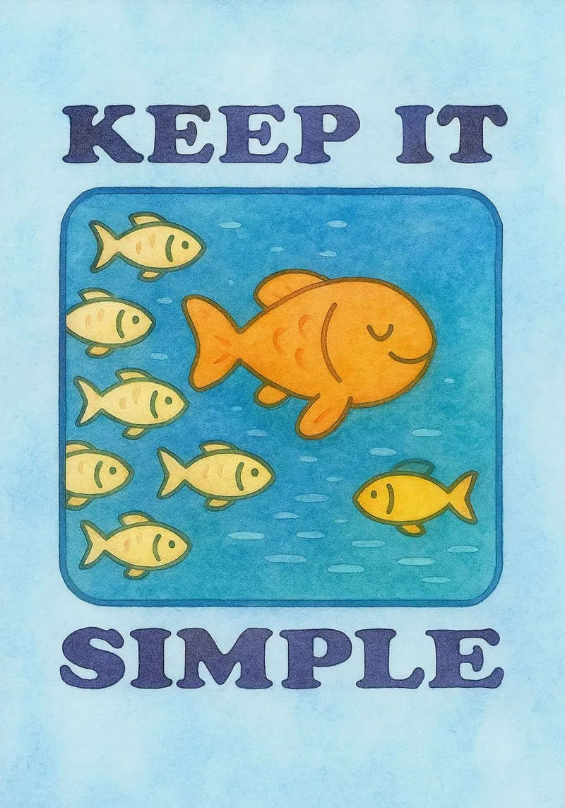 keep it simple fish art drawing canvas with Floater frame by pasadenan