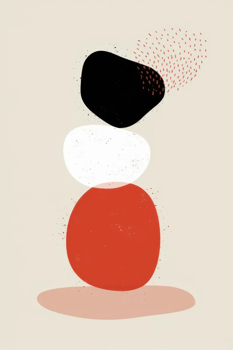 Totem astratto equilibrato carta hahnemühle da Irish Strokes