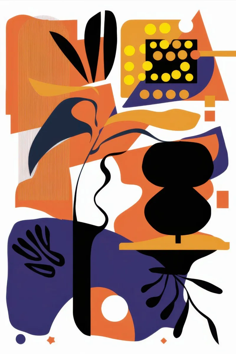 Deconstructed Form Collage canvas by Flock Reverie