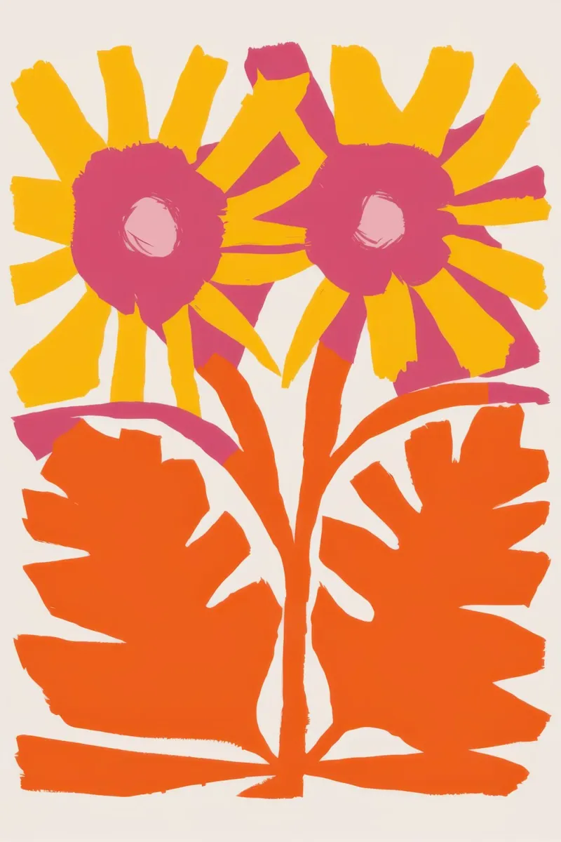 Natura morta di girasoli fauvista poster da Thistle Bloom