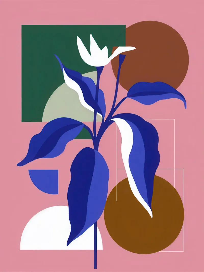 Eleganza delle piante in vaso poster con telaio in plastica da Irish Strokes