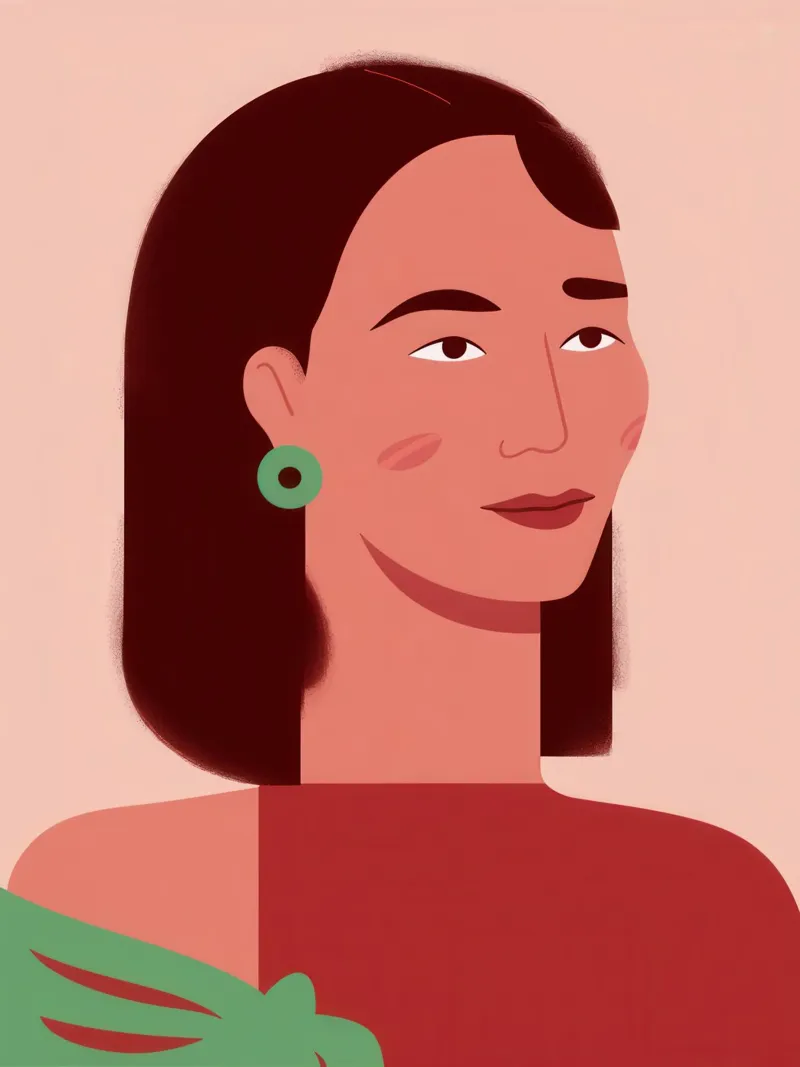 Profilo della donna semplice poster con telaio in alluminio da Selene Shade