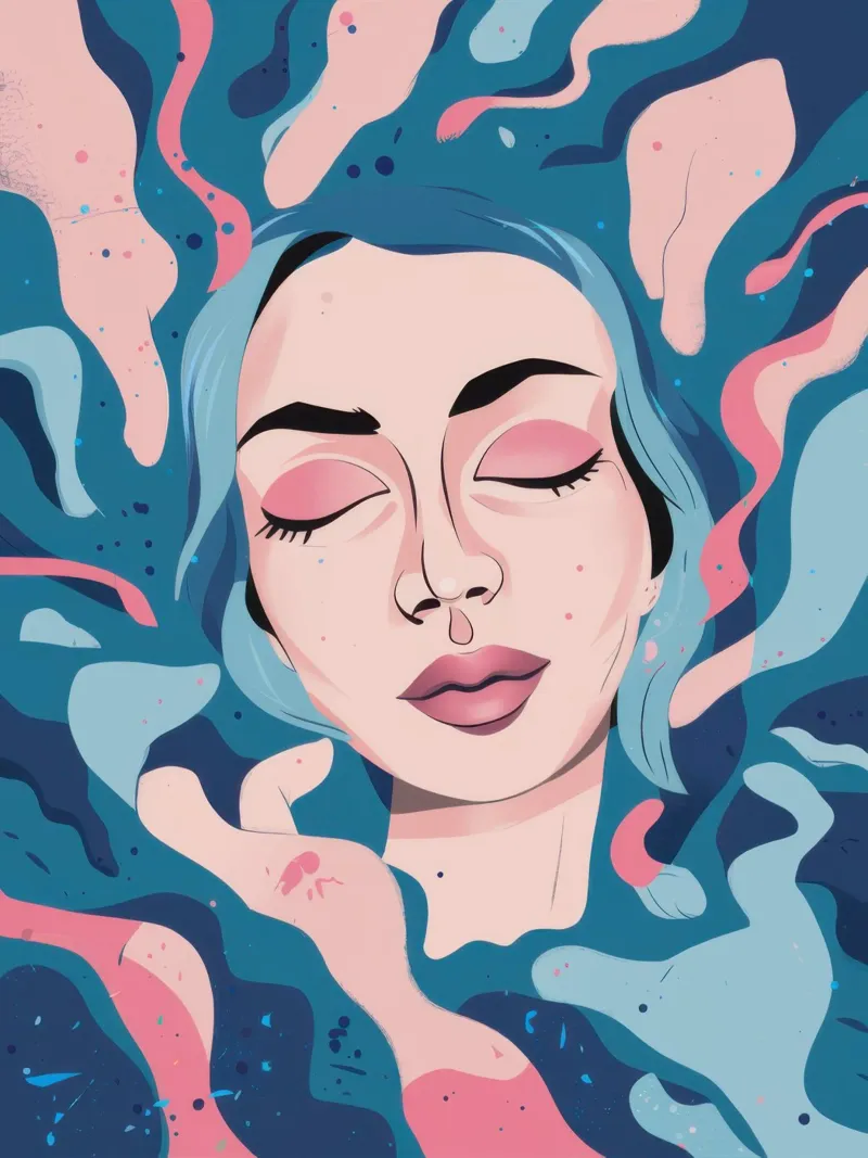 Acqua per il viso della donna poster con telaio in plastica da Selene Shade