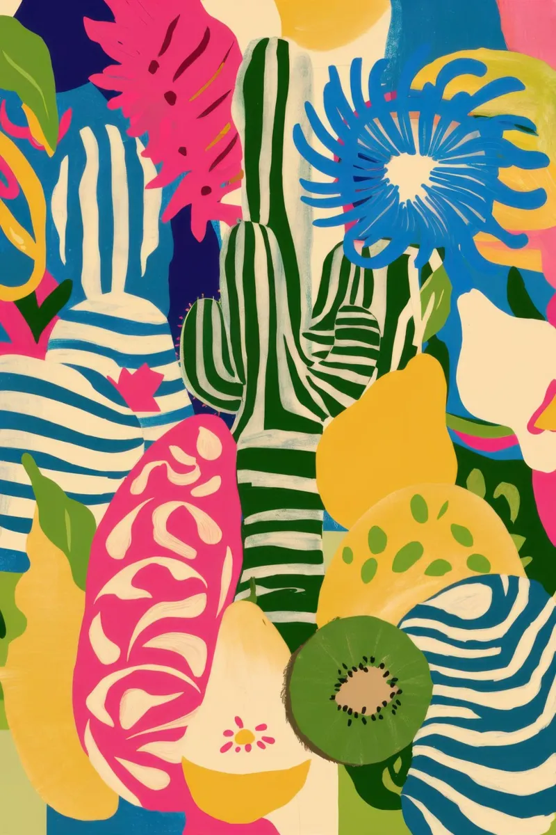 Kiwi Jungle Pattern Leinwand mit Schattenfugenrahmen von Thistle Bloom