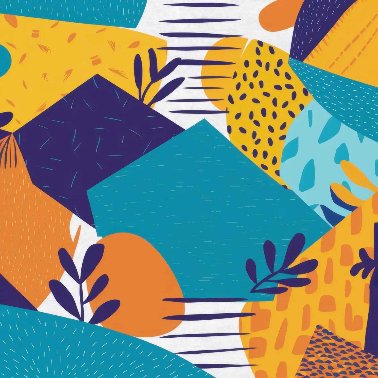 Mosaico azzurro di collina poster da Trace Brush