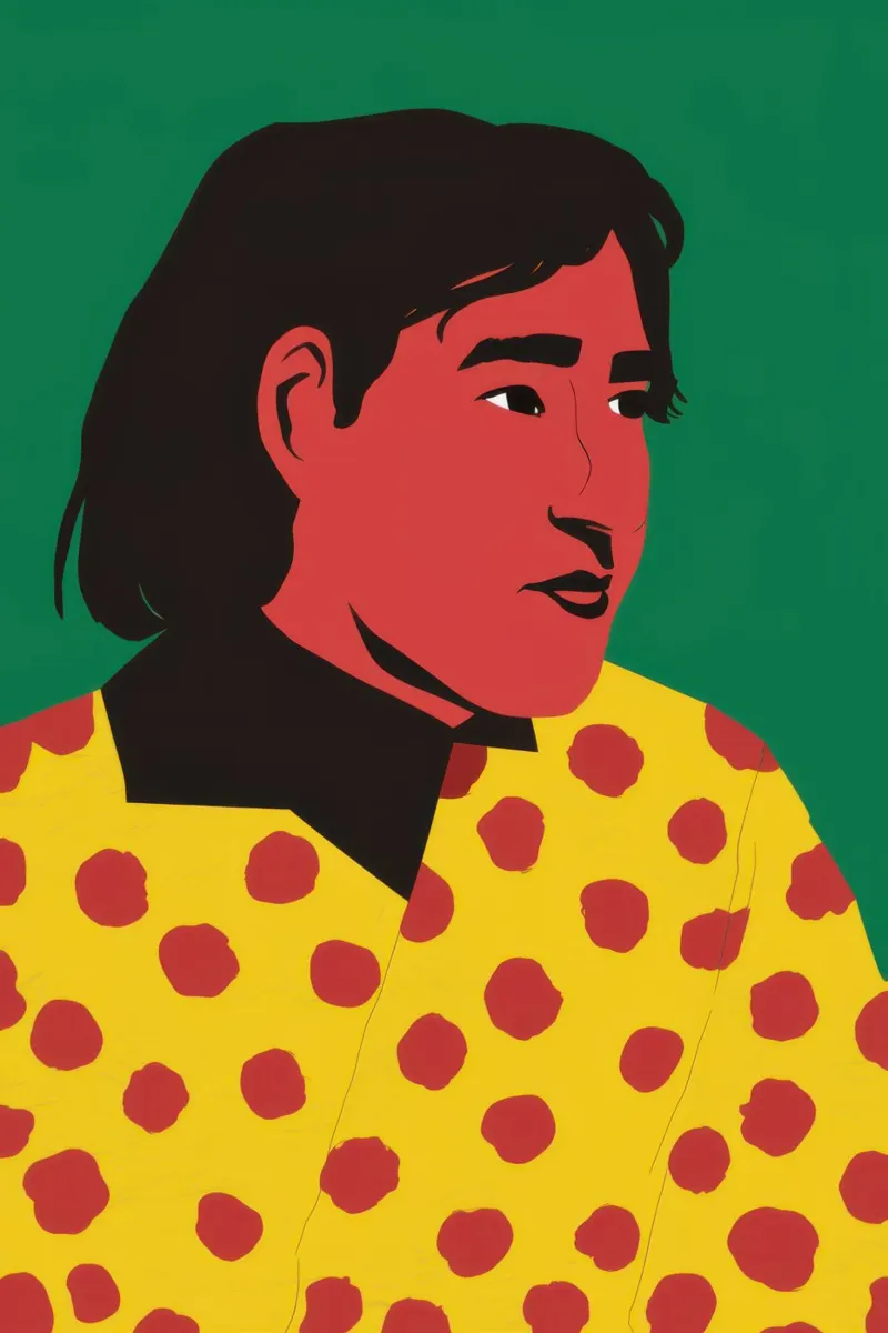 Peinzende Polka Dot canvas met Baklijst van Gaia Viesta