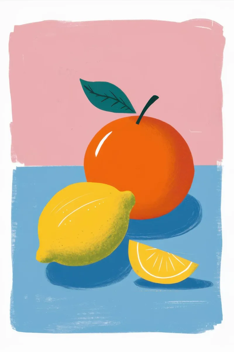 Zitrusfrüchte auf Blau Poster von Mark Solaria