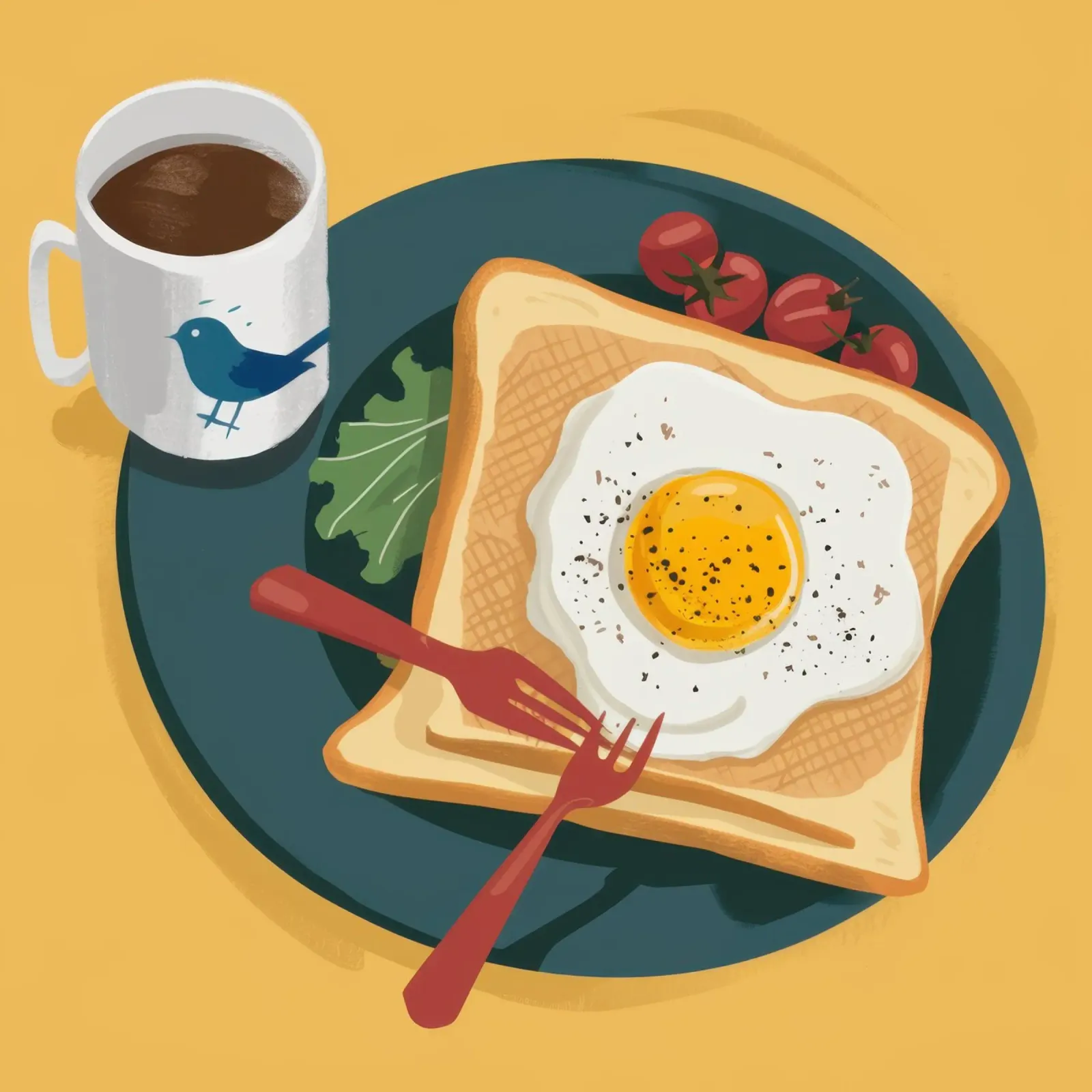 Bluebird-Morgen-Toast Hahnemühle von Luna Aura