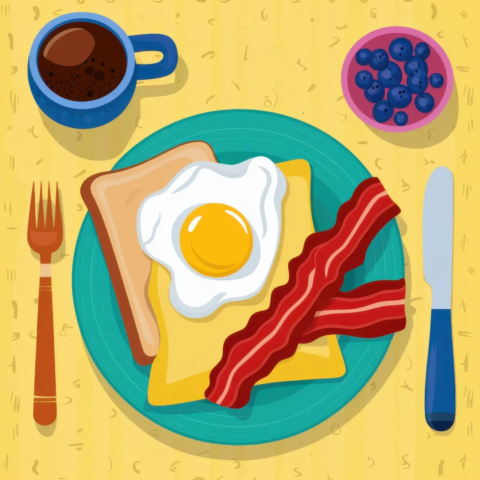 Colazione classica del mattino poster con telaio in legno da Irish Strokes