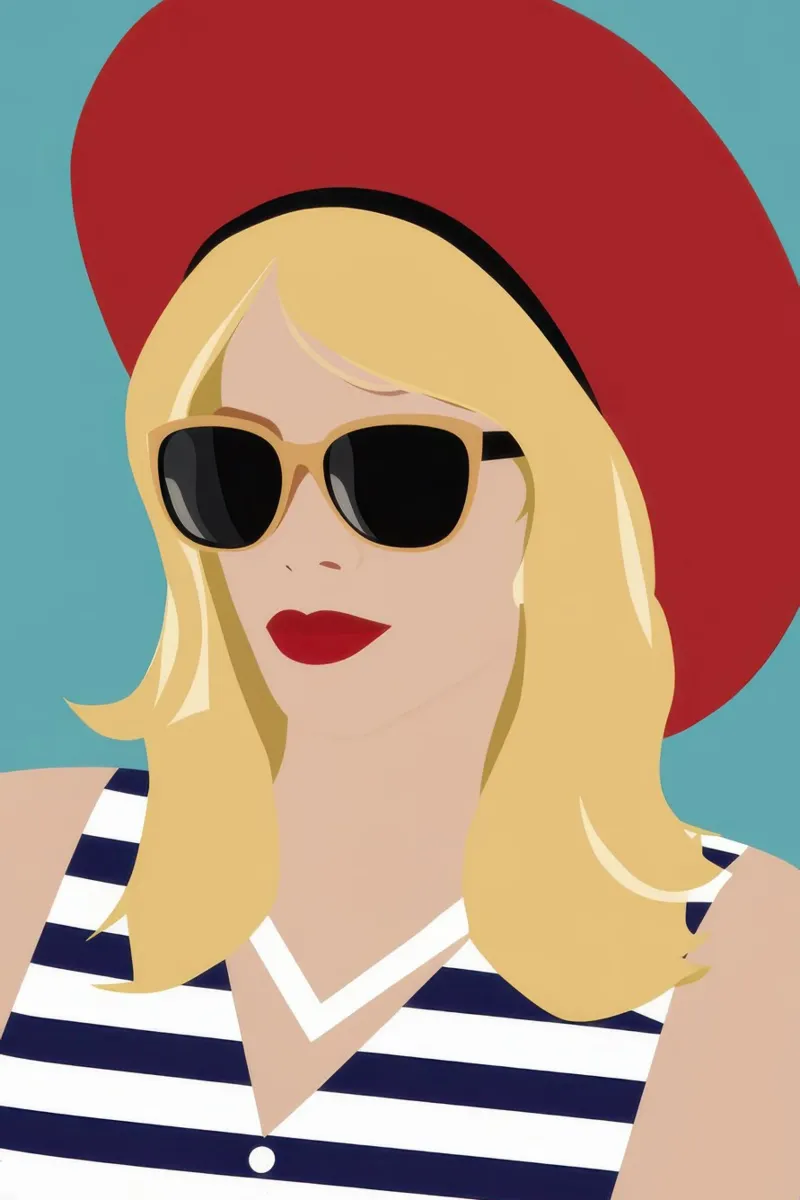 Chic Summer Gaze canvas with Floater frame by Selene Shade