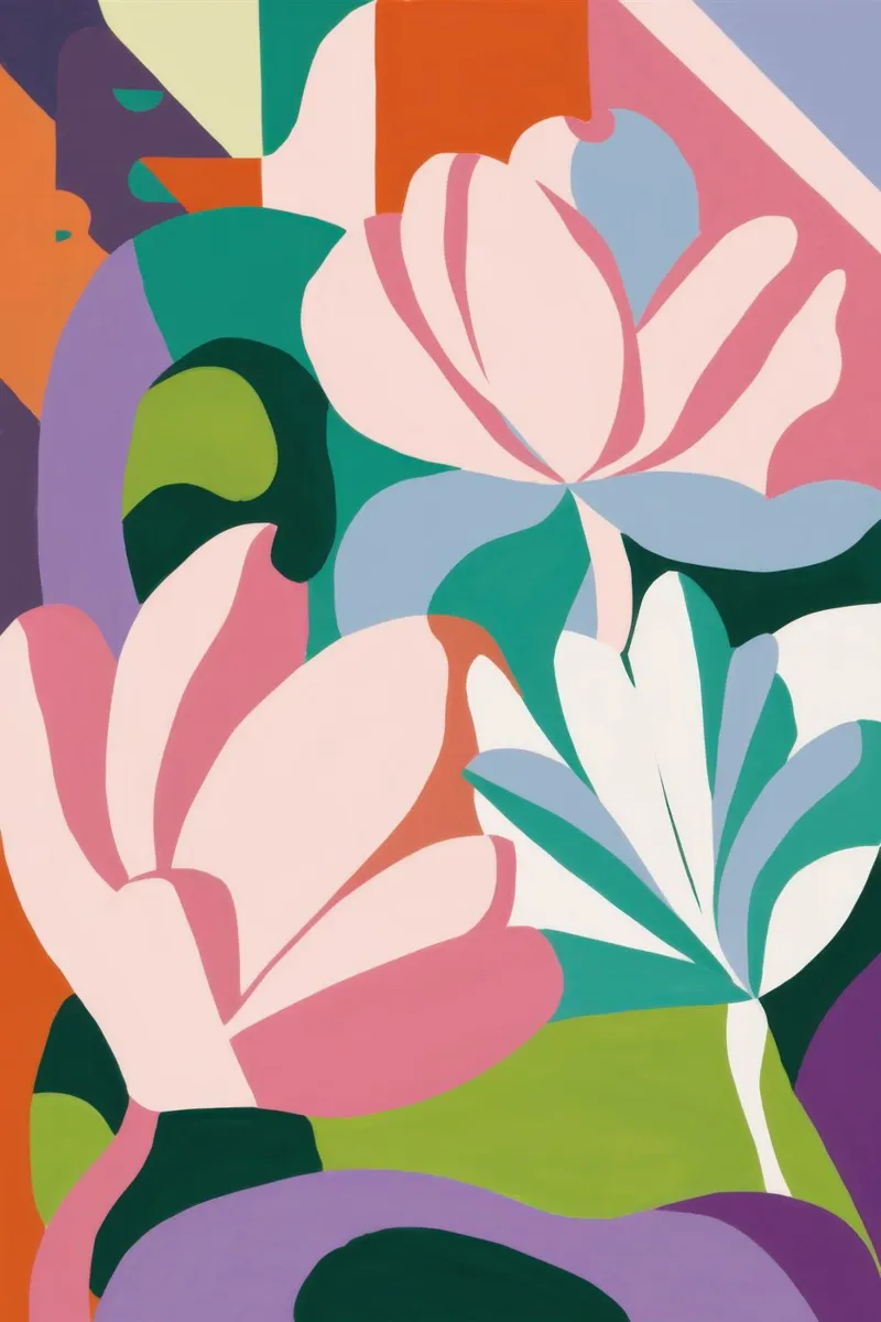 Graceful Lily Abstract canvas with Floater frame by Thistle Bloom