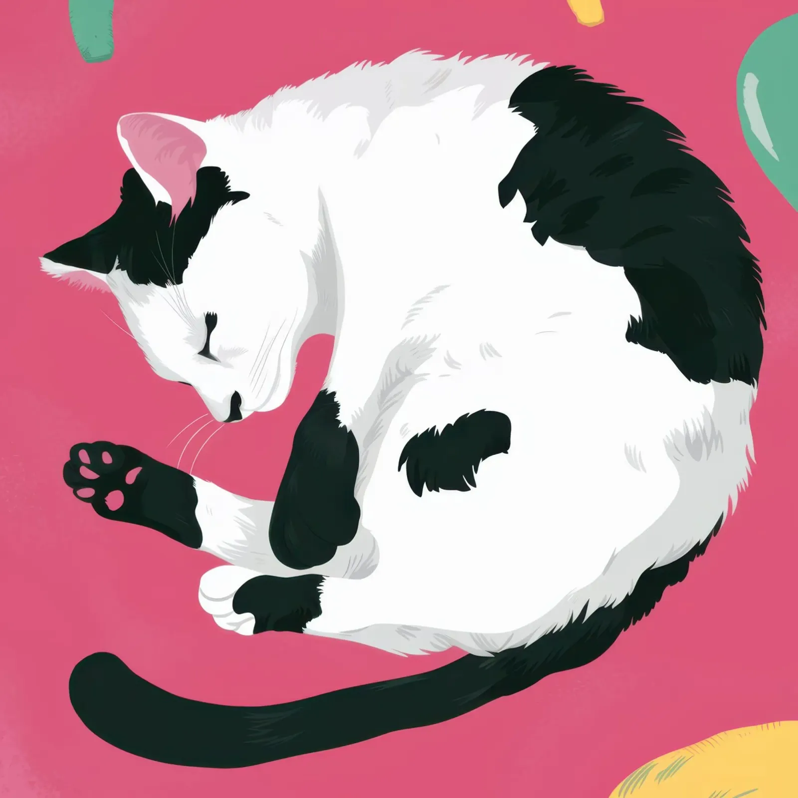 Sonnellino del gatto contento carta hahnemühle da Trace Brush