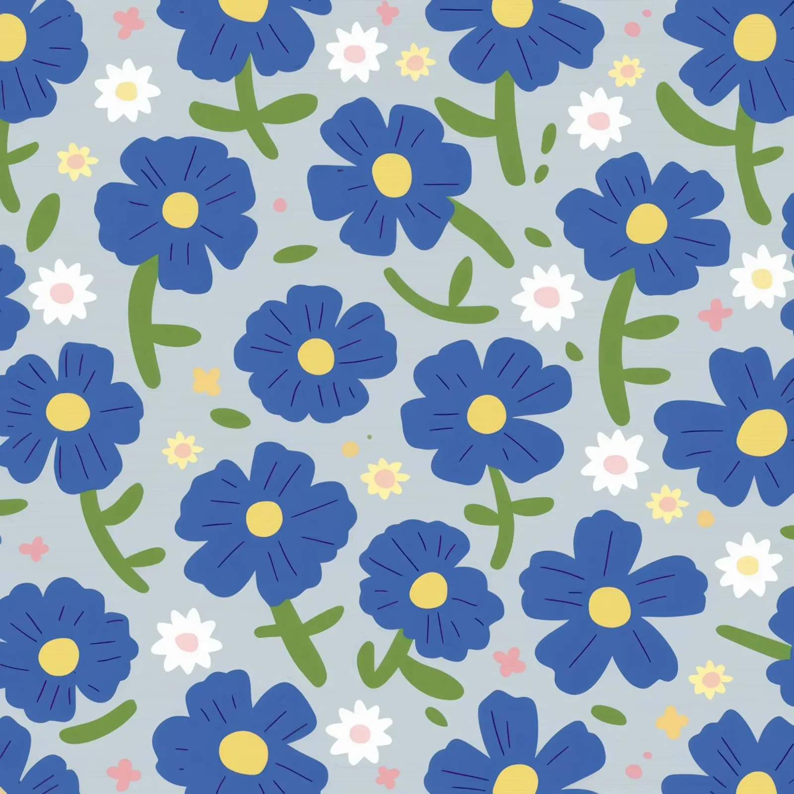 Einfache blaue Blüten Poster von Irish Strokes