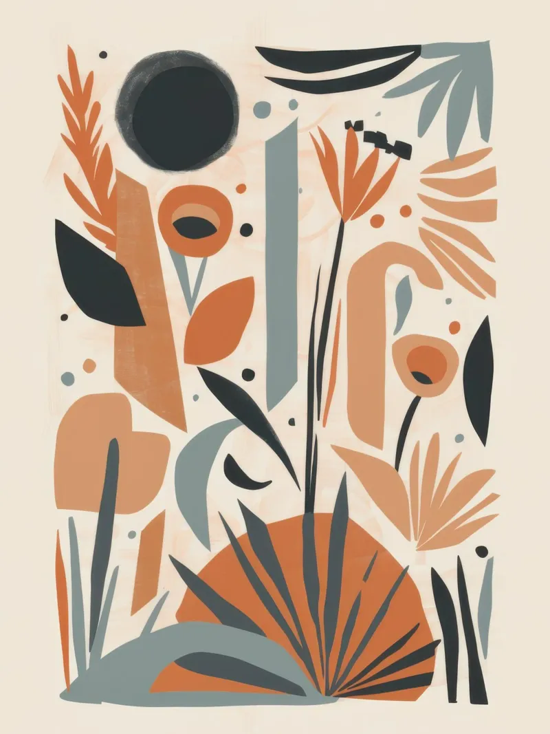 Abstraktes botanisches Array Hahnemühle von Gaia Viesta