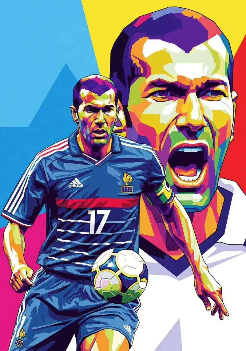 Zinedine Zidane - WPAP art style (2) alluminio dibond da Hantamrata