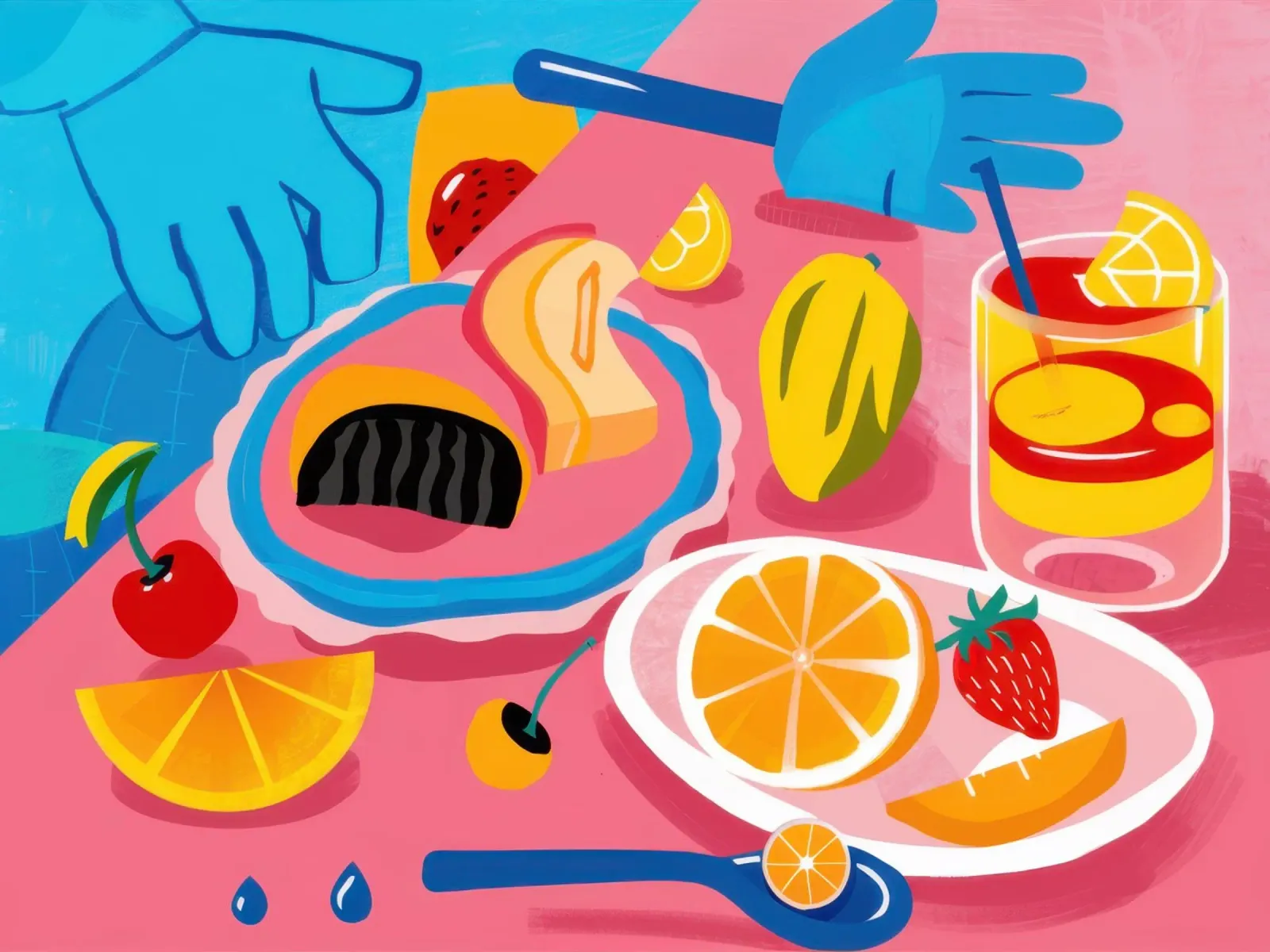 Zomer Smoothie Flatlay poster van Mark Solaria
